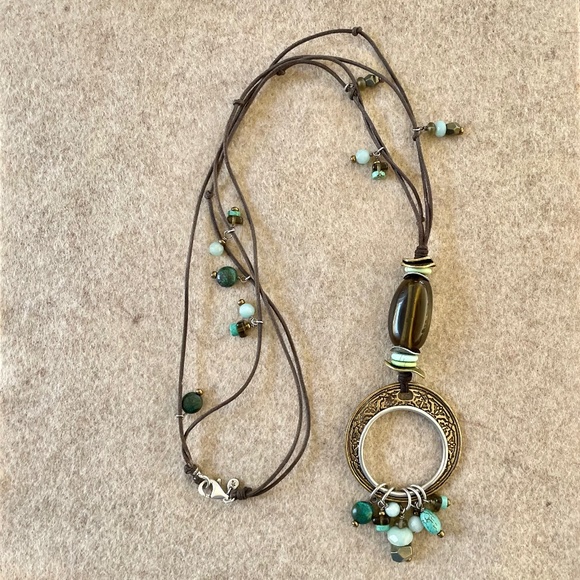 Silpada Jewelry Very Rare Retired Silpada Necklace Brown Leather